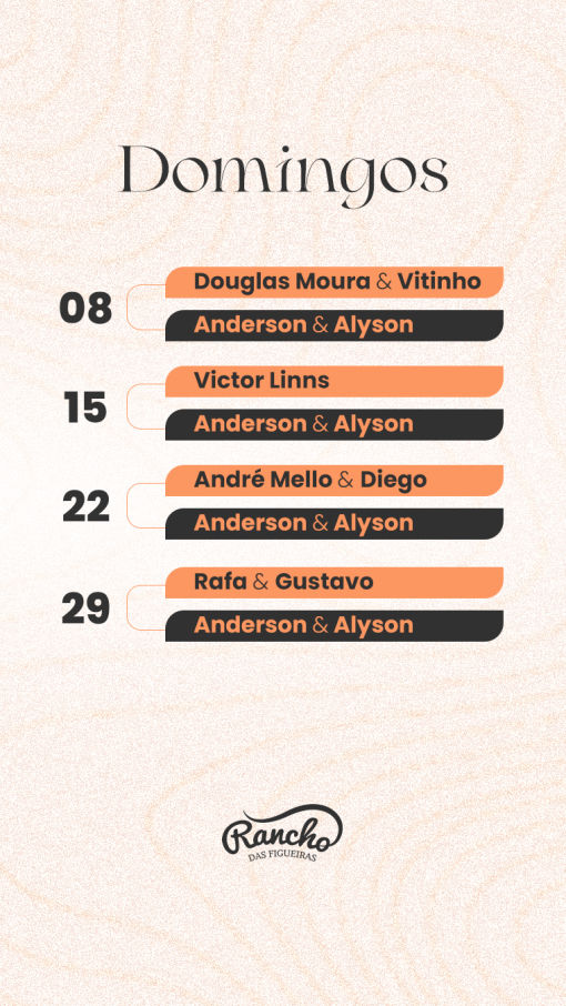 Programação Domingos - Rancho das Figueiras