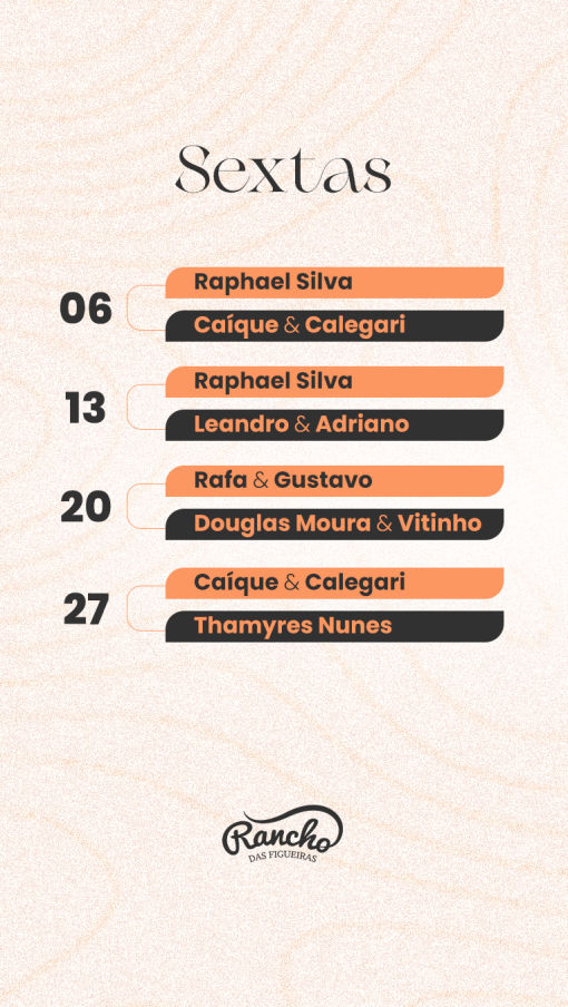Programação Sextas- Rancho das Figueiras